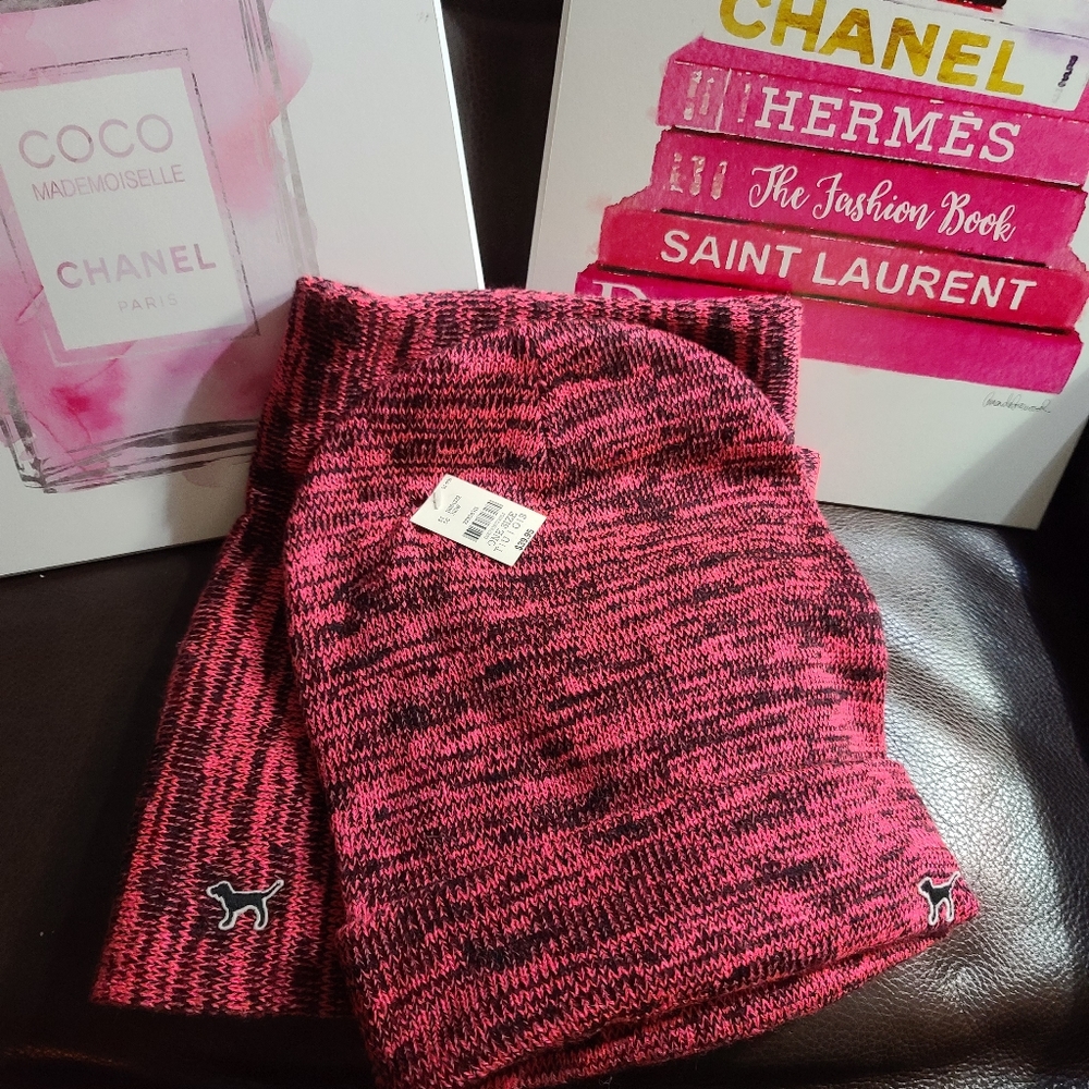 Brand new beanie and scarf Pink